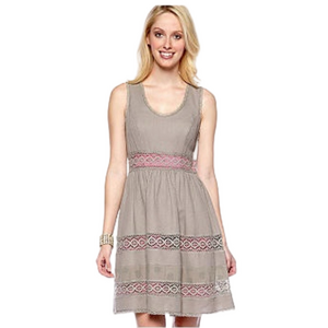 Jessica Simpson Womens 100% Cotton Lavender Peek Through Lining Crochet Dress 6